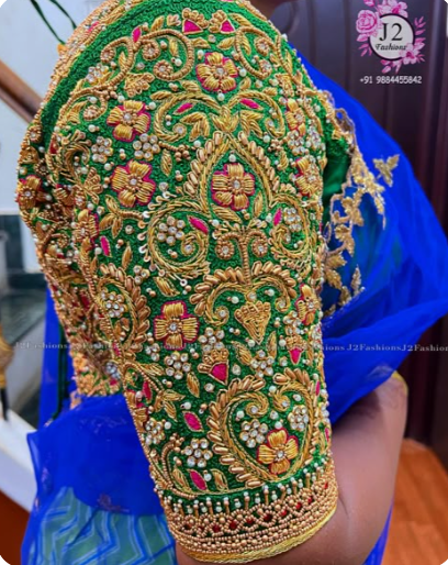Green Maggam Blouse