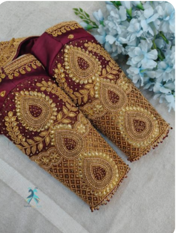 Red Maggam Blouse